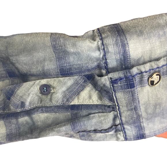 SMASH Western LS Snap Front Shirt, 100% Cotton, Blues Cowgirl BarnCorp Western L - Picture 4 of 8